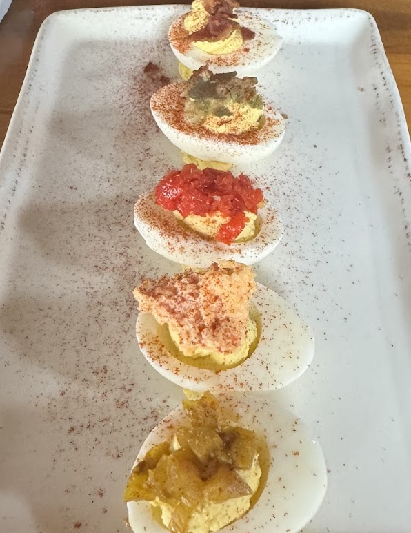 The Row Kitchen & Pub signature dishes Deviled Eggs 5 WaysChicken Fried ChickenBiscuits and Jam